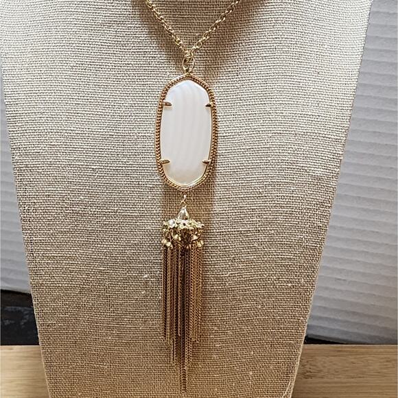 Kendra scott Rayne‎ whitel and gold necklace - Picture 1 of 11